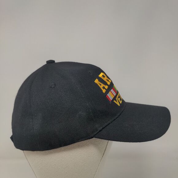 Army Veteran Strapback Hat Black 58cm Embroidered Adjustable Military - Picture 4 of 7